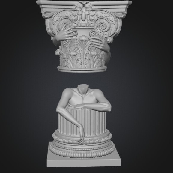 Surreal Column Sculpture